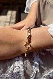 Laundry B Free Spirit Stretch Stacker Bracelet Clover and Moon Stone Gold